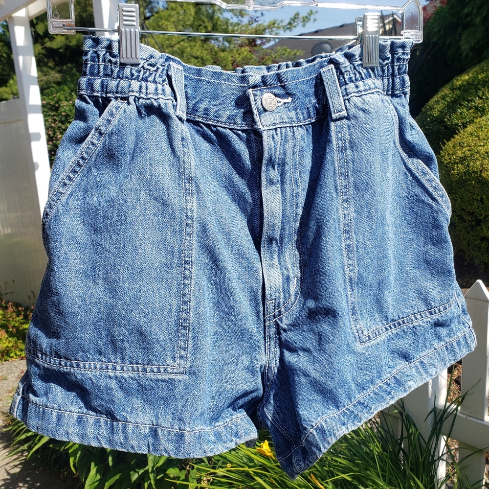 Levi's High Elastic Waist Blue Denim Short